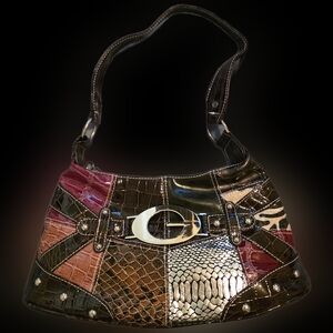 Patchwork Vegan Leather Shoulder Bag